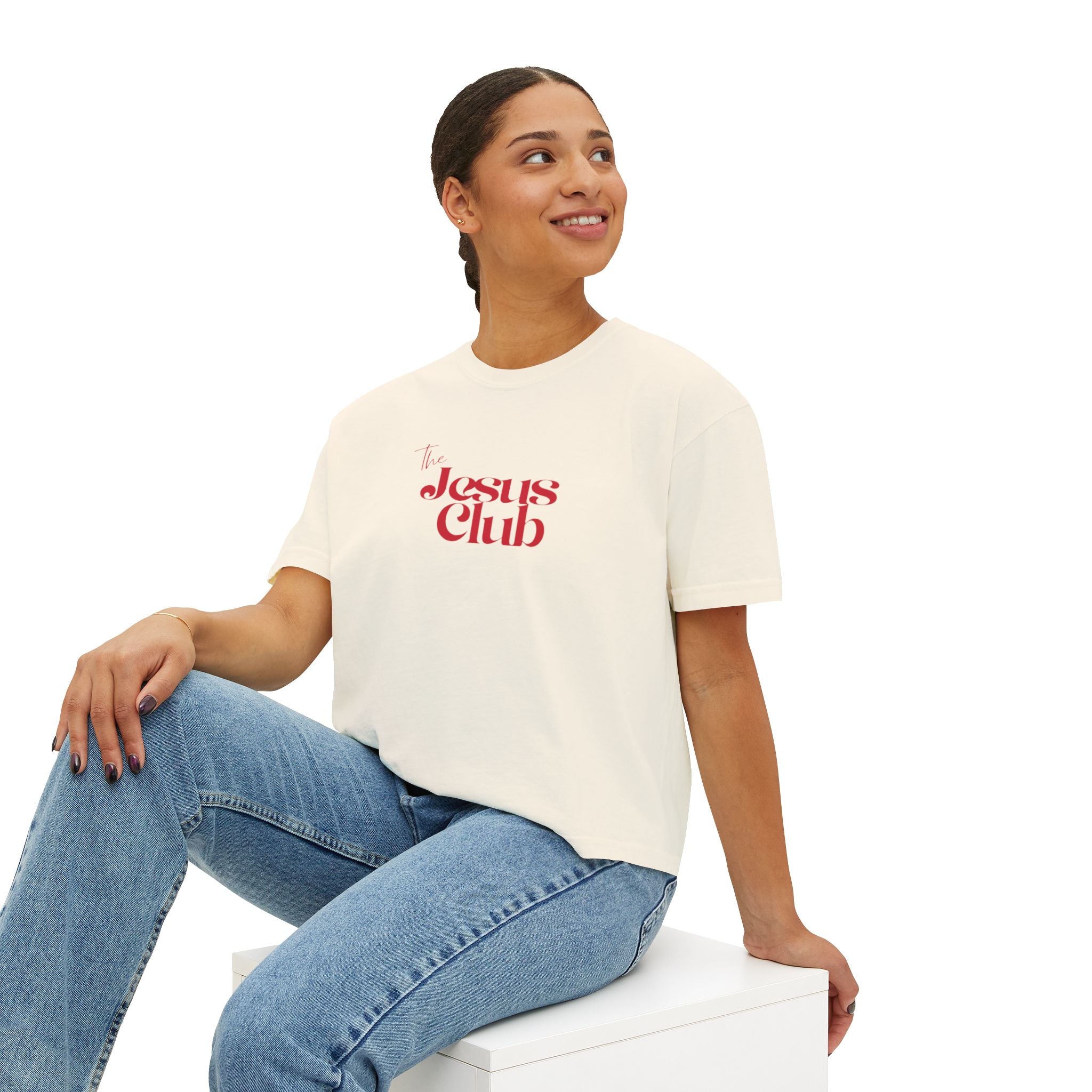 The Jesus Club Boxy Tee — Women's Faith Graphic T-Shirt
