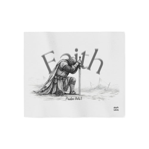 Faith Knight Prayer Sweatshirt Blanket — Psalm 144:1 Inspirational Throw