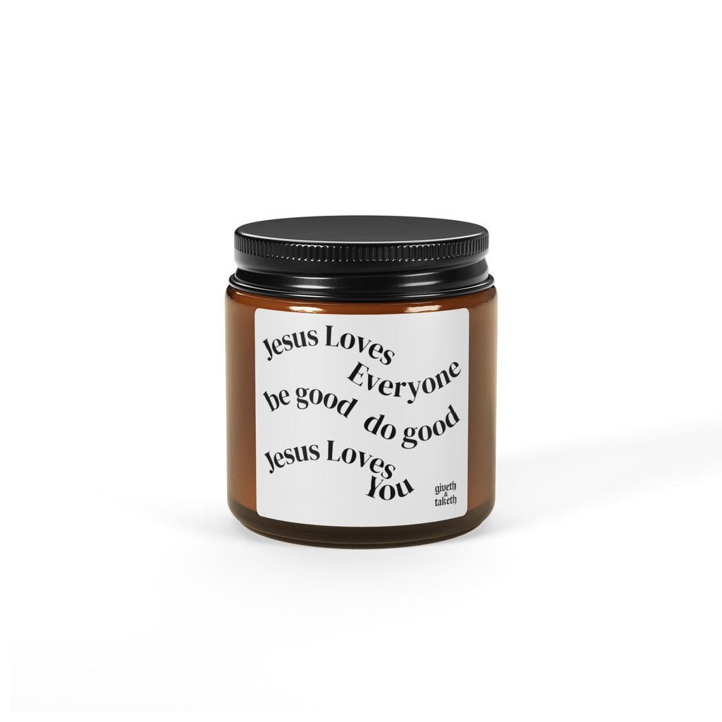 Jesus Loves Everyone Scented Soy Candle — Amber Jar (Jesus Loves Everyone)