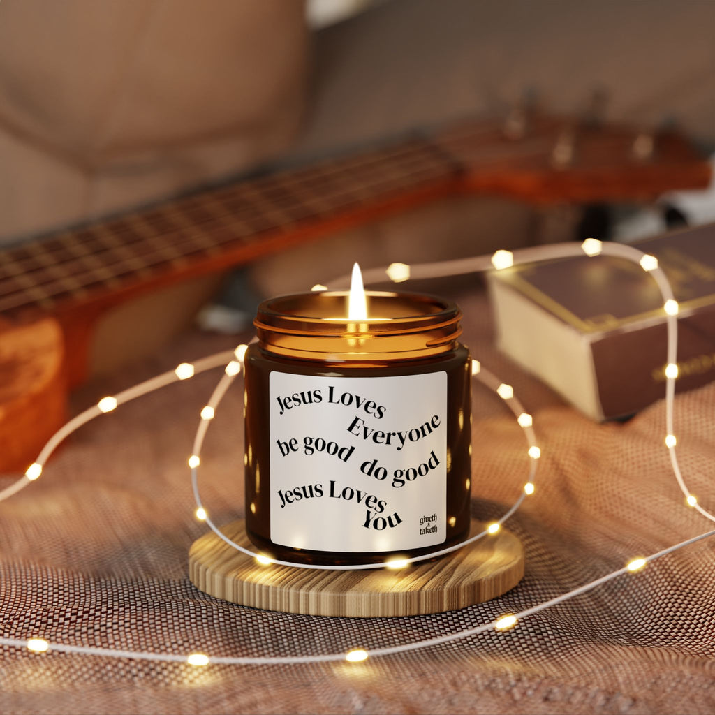 Jesus Loves Everyone Scented Soy Candle — Amber Jar (Jesus Loves Everyone)