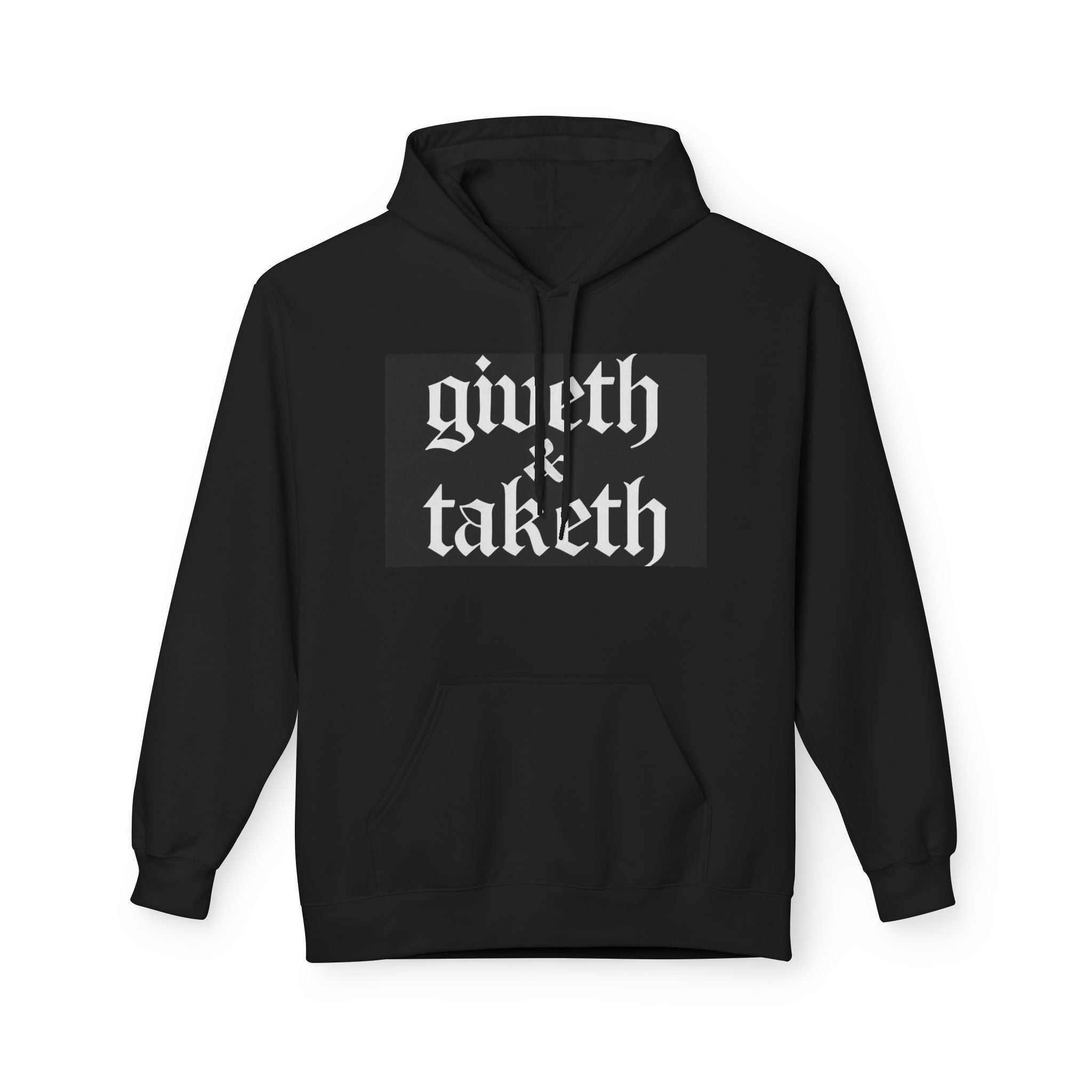 Follow Jesus No Turning Back Hoodie — "Giveth & Taketh" Christian Graphic Pullover