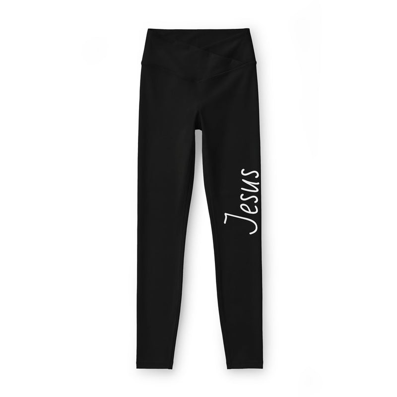 Faith-Inspired 'Jesus' Women’s Leggings — Yoga & Activewear