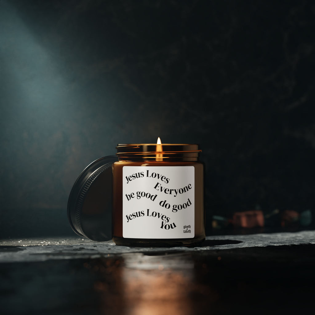 Jesus Loves Everyone Scented Soy Candle — Amber Jar (Jesus Loves Everyone)