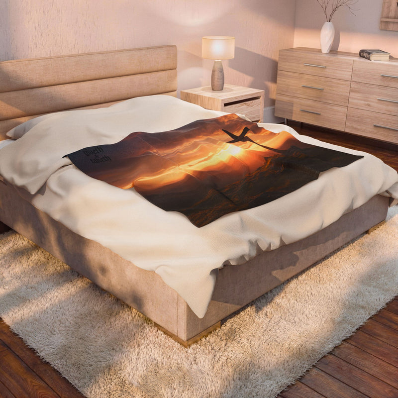 Sunrise Cross Velveteen Plush Blanket — Inspirational Christian Throw Blanket