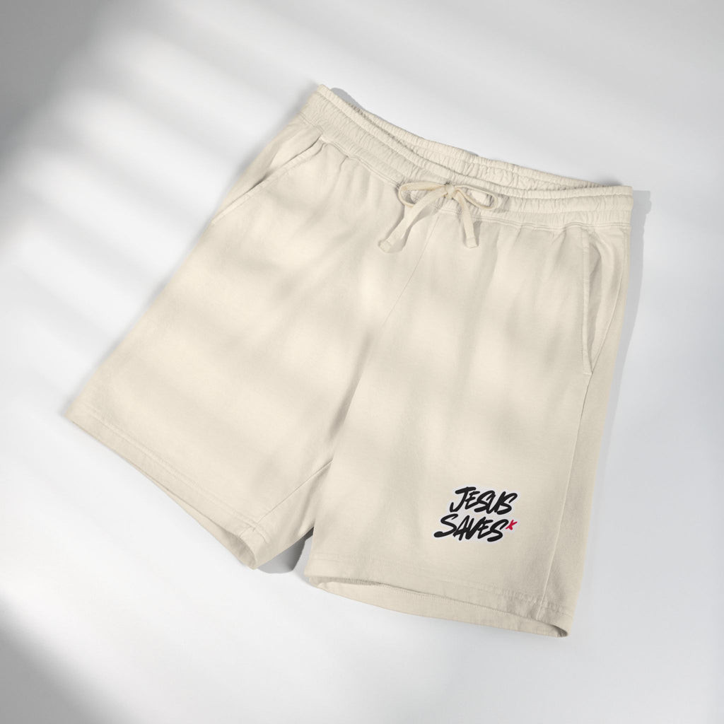 Jesus Saves Fleece Sweat Shorts — Lightweight Summer Christian Lounge Shorts