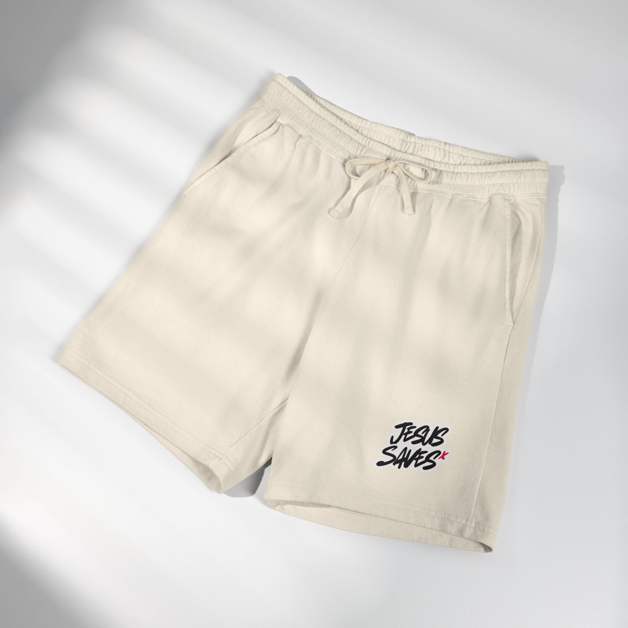 Jesus Saves Fleece Sweat Shorts — Lightweight Summer Christian Lounge Shorts