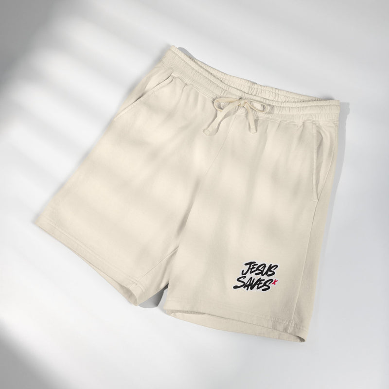 Jesus Saves Fleece Sweat Shorts — Lightweight Summer Christian Lounge Shorts
