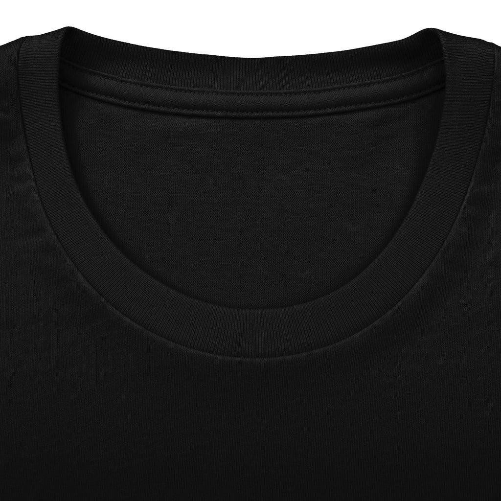 Giveth & Taketh Fitted Logo Tee — Black Crewneck T-Shirt