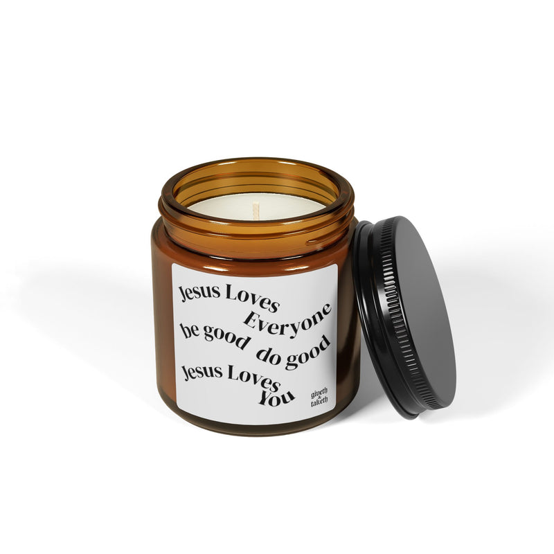Jesus Loves Everyone Scented Soy Candle — Amber Jar (Jesus Loves Everyone)