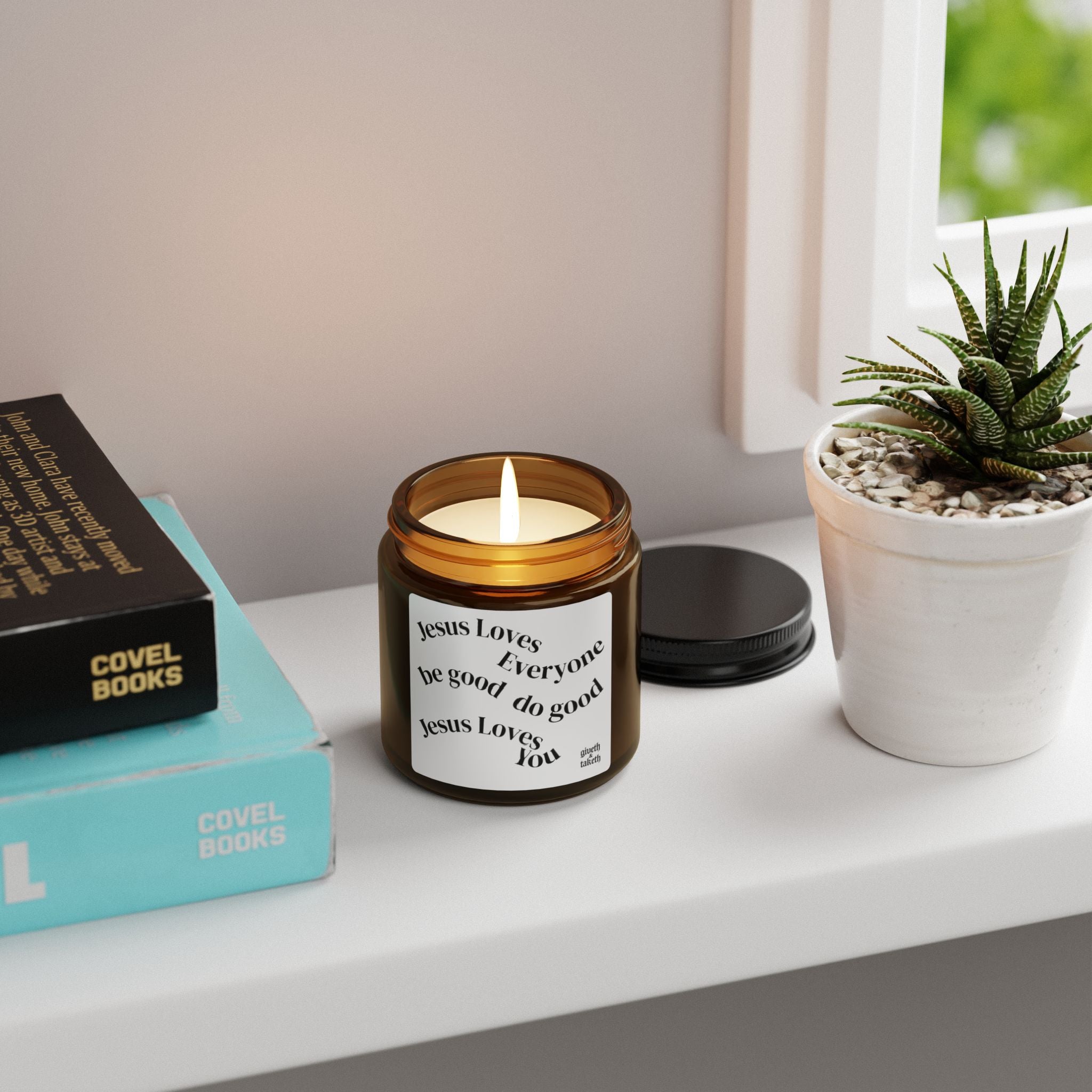 Jesus Loves Everyone Scented Soy Candle — Amber Jar (Jesus Loves Everyone)