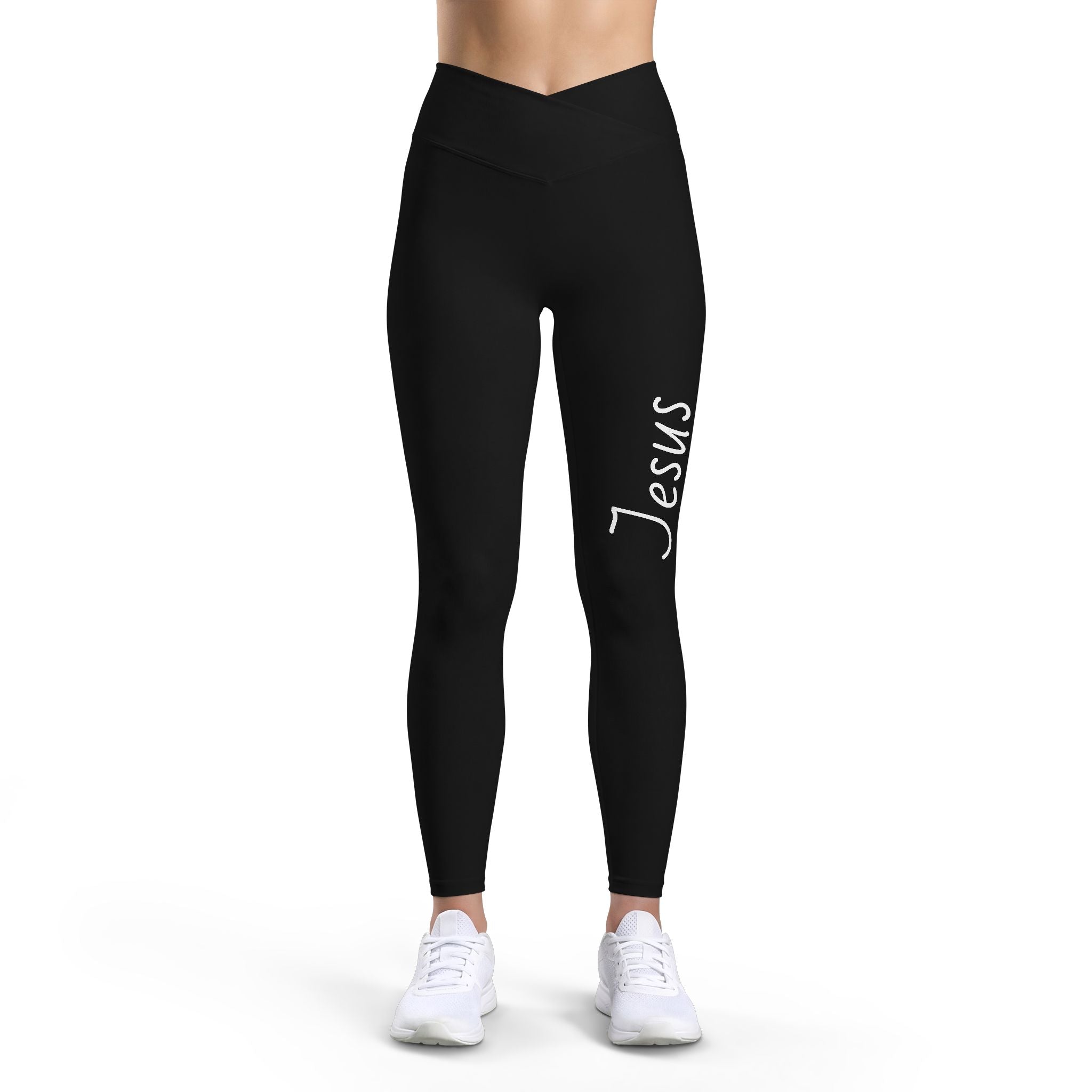 Faith-Inspired 'Jesus' Women’s Leggings — Yoga & Activewear