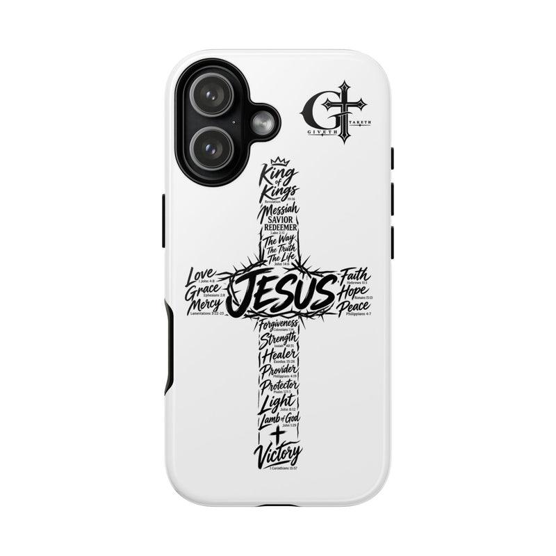 Christian Cross Phone Case — 'Jesus' Typography Faith iPhone Case